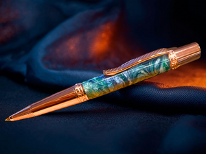 “Kona Blue” / Red Gold Ballpoint Pen | Glasgow Collection