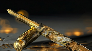 Molten Metals: Meteorite Gold | Gold Fountain Pen | Highlander Collection