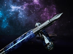 “Nebula Royale” | Black Titanium Fountain Pen | Highlander Collection