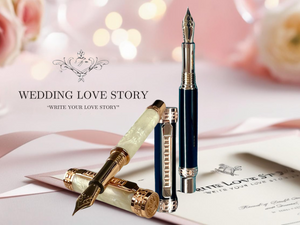 Wedding Pen And Journal Set “Exotic Gaboon Ebony” And “Pearly Opal” Pens Plus Two Journals