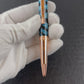 Rose Gold "Arctic Zebra" Handmade Glasgow Ballpoint Pen. One of a Kind, Handcrafted by Highlander Pen in CO. Box, Ink, & Sleeve Included. [ML-BP-1205-03]