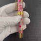 Gold “Tickled Pink” Handmade Rollerball Pen, One of a Kind, Handcrafted in CO. Ink, Velvet Sleeve, and Pen Box Included, By Highlander Pen. [ML-RB-1201-03]