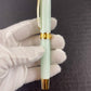 Gold Handmade Fountain Pen, “Jade Acrylic”, One of a Kind. Ink, Converter, Sleeve, & Box Included. Handcrafted in Colorado By Highlander Pen. [ML-FP-1114-01]