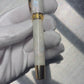 Elegant "Pearly Opal" Gold Rollerball Pen, Artisan Handcrafted Writing Instrument. Handmade Custom in Colorado. One of a Kind.