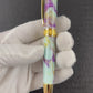 Gold “Purple Jade” Handmade Rollerball Pen, One of a Kind, Handcrafted in CO. Ink, Velvet Sleeve, and Pen Box Included, By Highlander Pen. [ML-RB-1201-06]