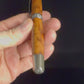 Exotic Thuya Burl Wood Handcrafted Black Titanium Rollerball Pen by Highlander