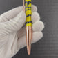 Rose Gold "Lemon Zebra" Handmade Glasgow Ballpoint Pen. One of a Kind, Handcrafted by Highlander Pen in CO. Box, Ink, & Sleeve Included. [ML-BP-1209-02]