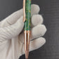 Rose Gold "British Racing Green" Handmade Glasgow Ballpoint Pen. One of a Kind, Handcrafted by Highlander Pen. Box, Ink, & Sleeve Included. [ML-BP-1123-07]